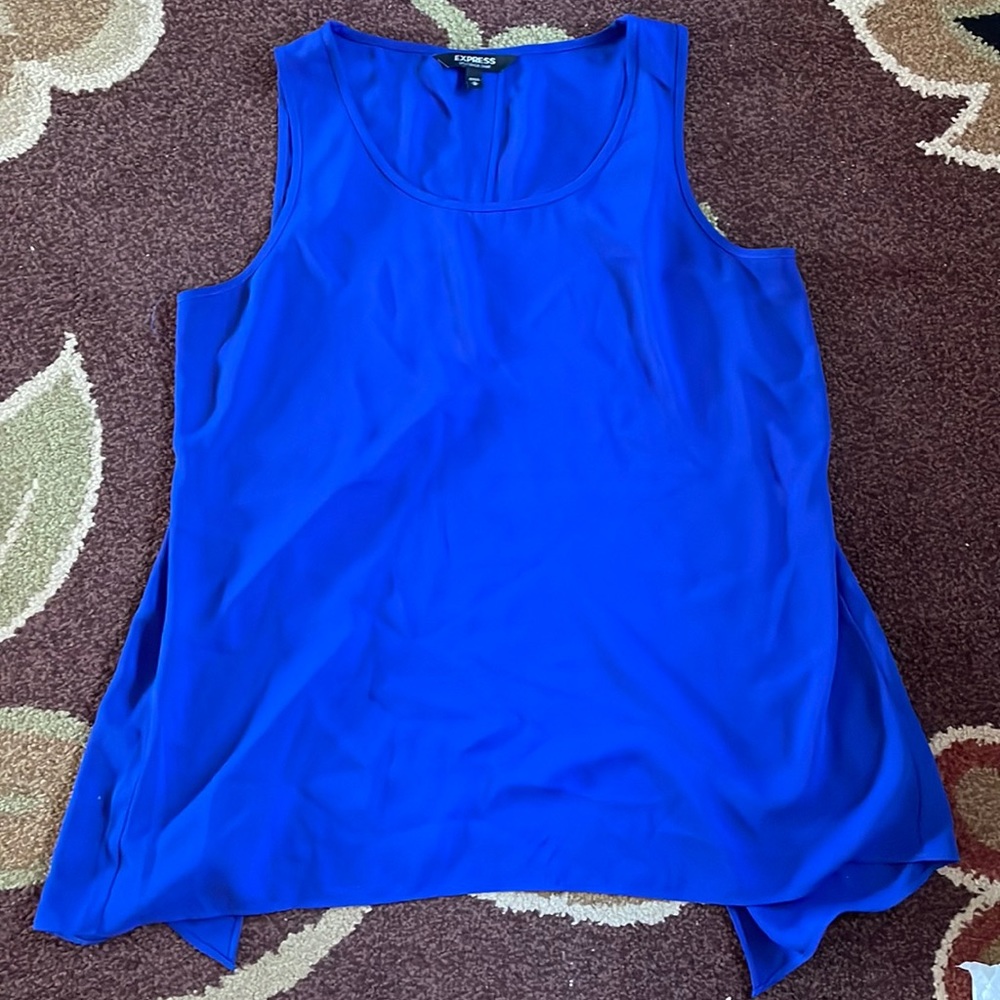 Blue Tank Top with split back